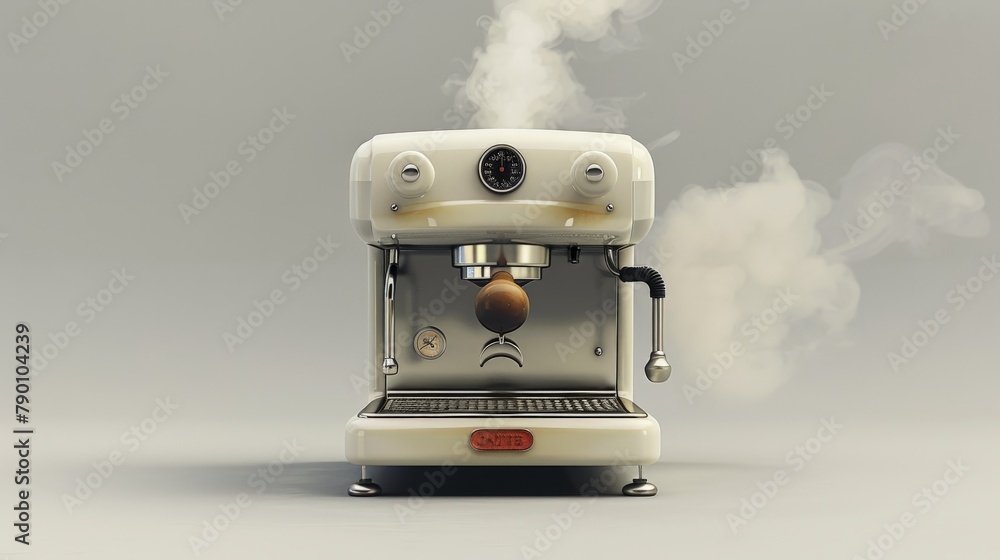 Fototapeta premium A coffee maker with steam coming out of it