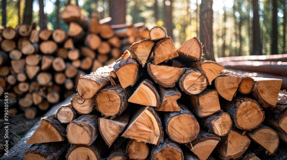 pile tons of wood log in forest background setting pile tons of wood log in forest background setting