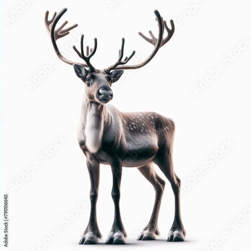 Image of isolated Reindeer against pure white background, ideal for presentations  © robfolio