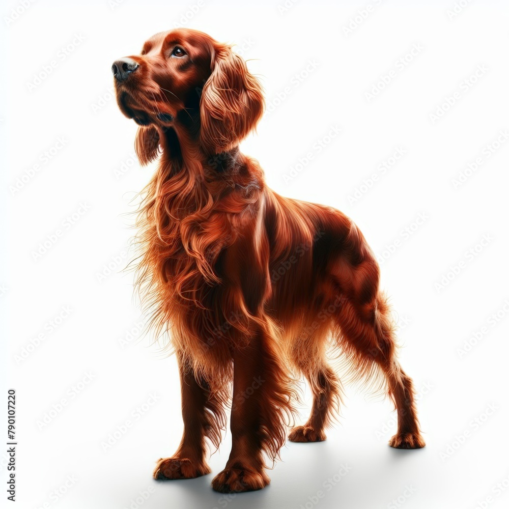 Image of isolated Red Setter against pure white background, ideal for presentations
