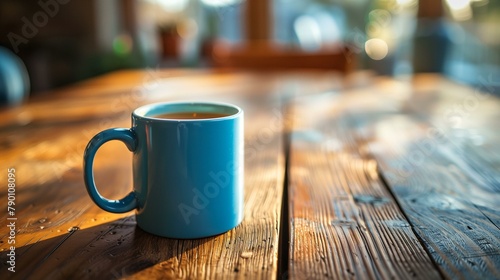 cup of coffee on wooden table, relaxation lifestyle tea hot drink window