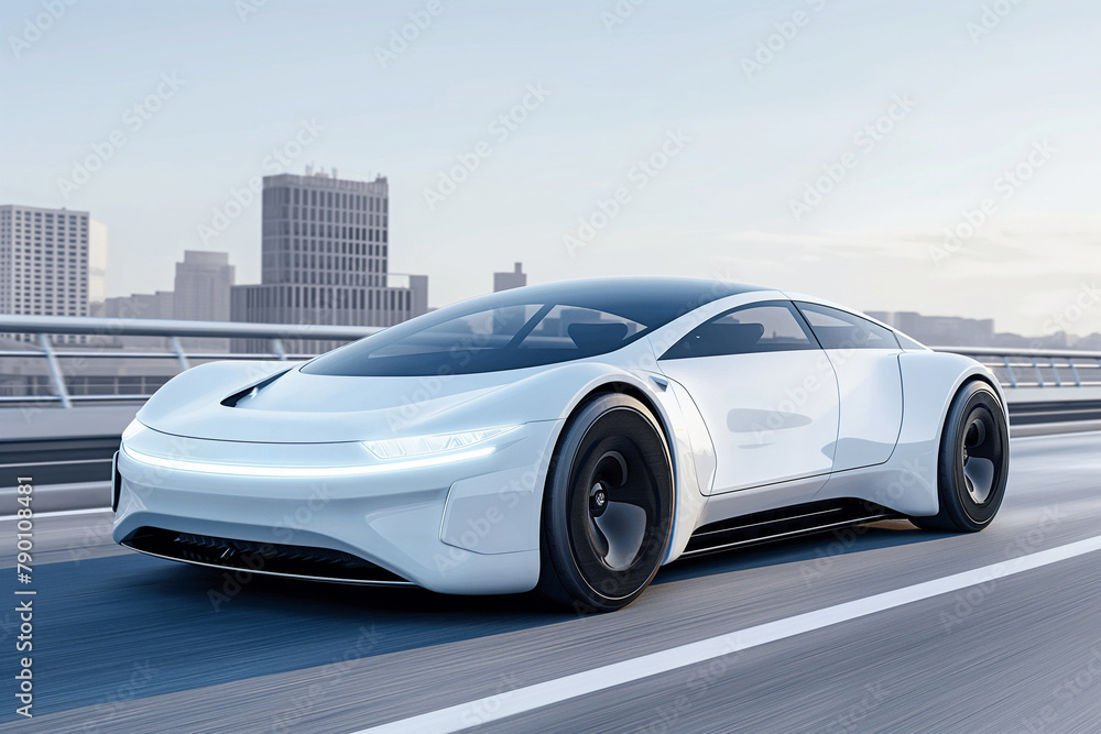 Modern electric car with futuristic design