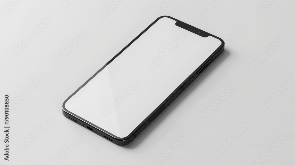 Minimalist smartphone design, screen blank, against a white background, highlighting advanced technology Minimalist smartphone design, screen blank, against a white background, highlighting advanced technology