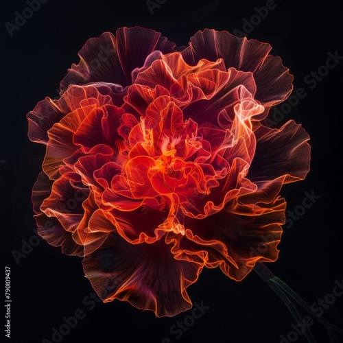 Glowing Red Flower with Vel...