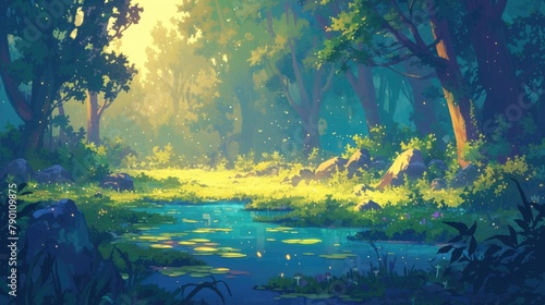 Illustrating a stunning forest scene with 2ds