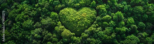 Aerial green heart forest urban encroachment
