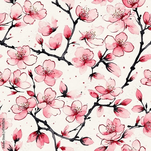 Cherry Blossom Seamless Pattern