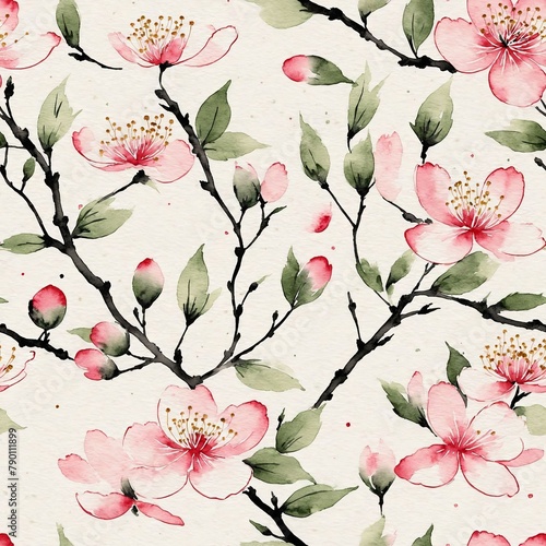 Cherry Blossom Seamless Pattern
