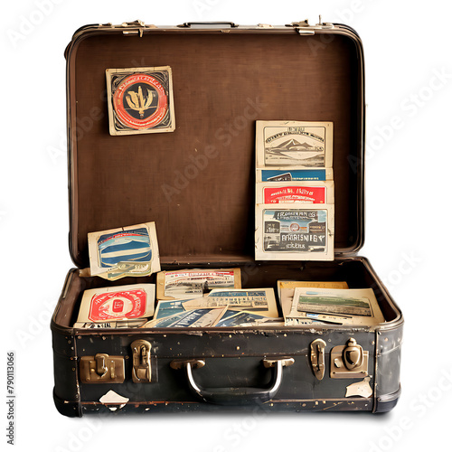 A vintage suitcase turned into a decorative storage box Transparent Background Images 