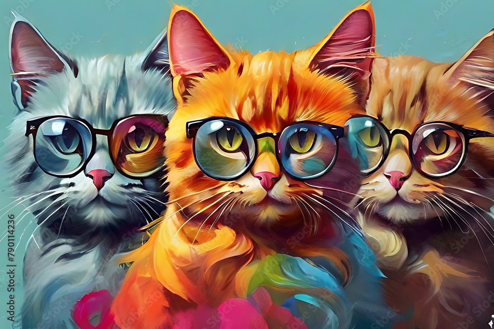 funny cats with glasses 