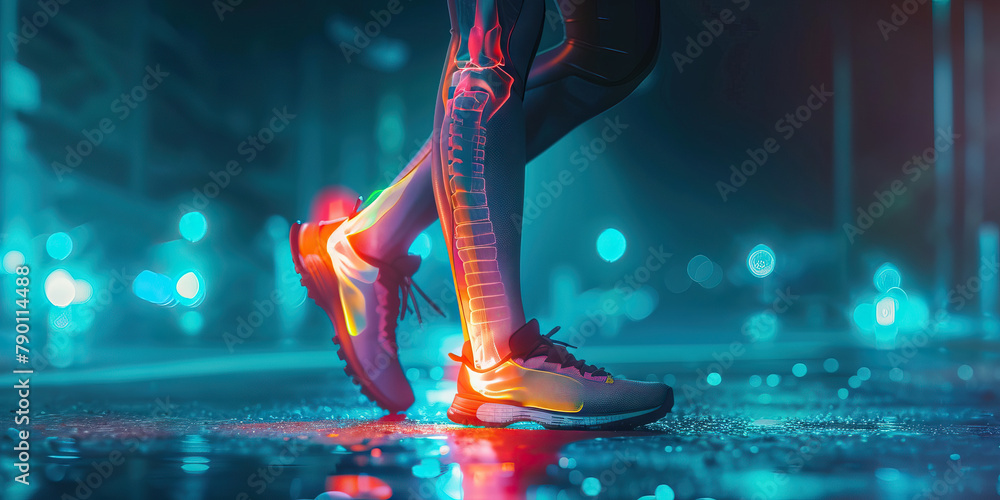 Shin Splint Strain The Leg Pain and Swelling Visualize a person holding their shin, with