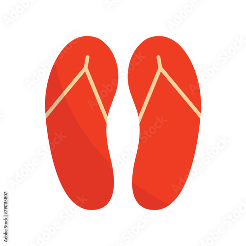 Flat flip-flop icon. Isolated flip-flops