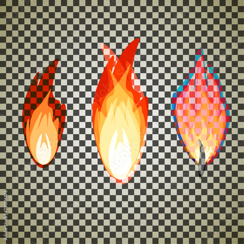  flames on a transparent background
