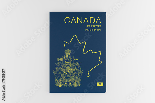 Canadian passport isolated on white background. Canada, passport.