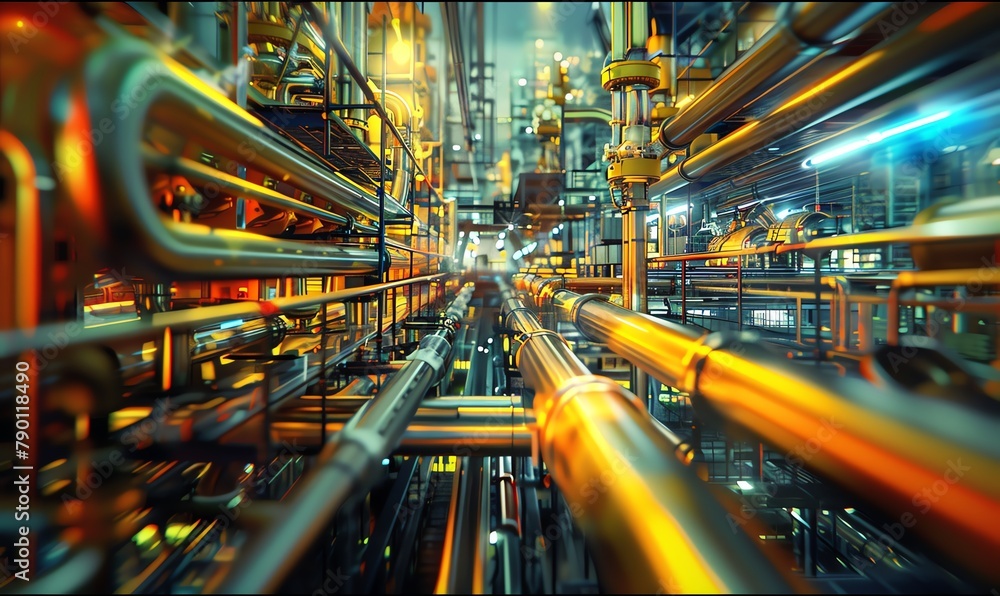 Bring to life the concept of Industrial Internet of Things IIoT, through a colorful and intricate digital rendering, showcasing a photorealistic view from an eye-level angle Emphasize the fusion of in