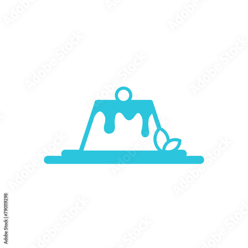 Delicious Wild Berry Coulis Panna Cotta icon. Isolated on white background. From blue icon set.