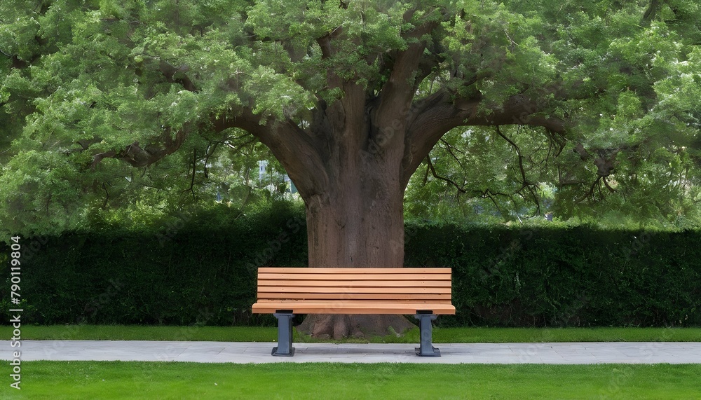 An icon of a tree with a bench nestled beneath its upscaled 12