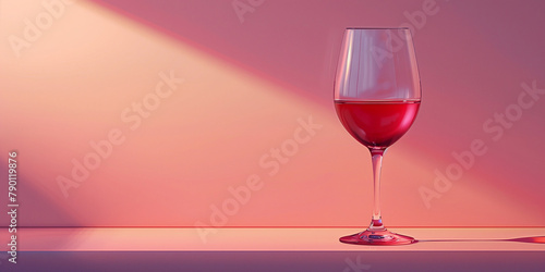 Wine glass minimalist concept background design. Wineglass alcohol drink poster. Wine creative poster wallpaper. Raster bitmap digital illustration. AI artwork.