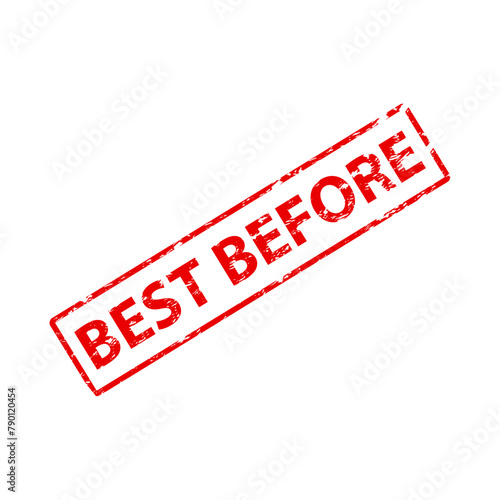 Best before rubber red stamp. Vector of certification, validity period, fresh