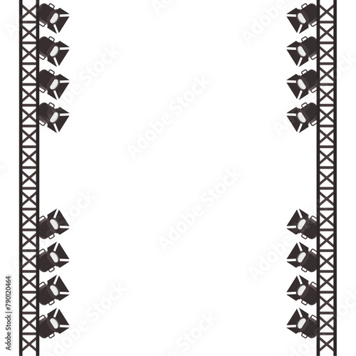 Projectors spot light for lighting, metal frame for stage layout
