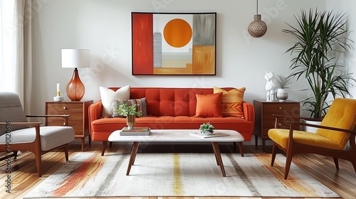 Bright Mid-Century Modern Living Room
