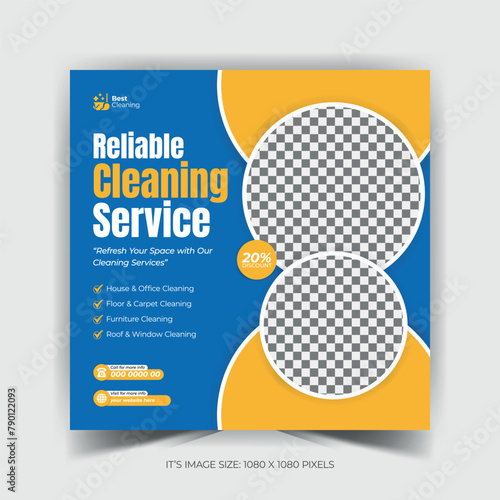 Home Cleaning Service Social Media Post Template 