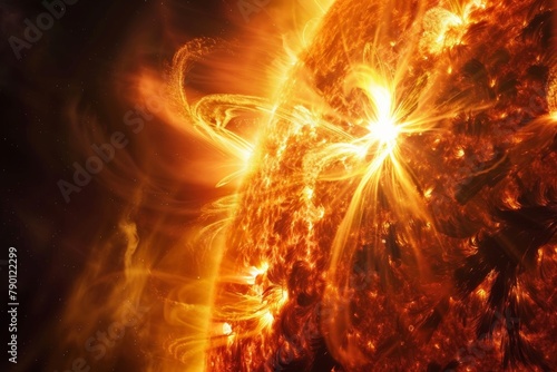 Solar flares  powerful eruptions on the sun s surface  emit intense radiation