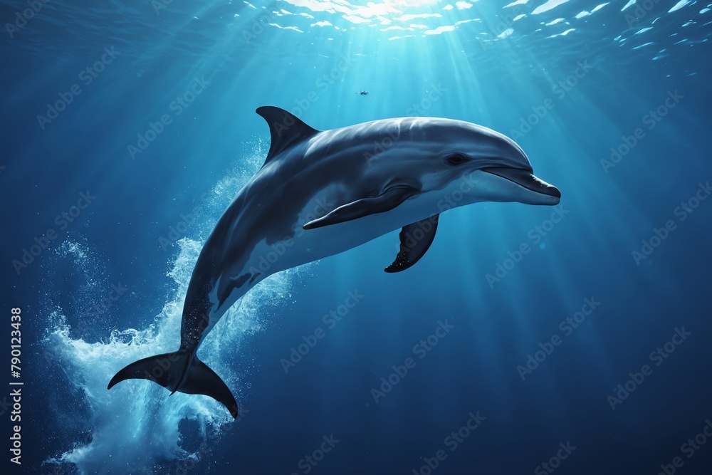 Dolphin in Wild: A Playful Acrobatic Display.