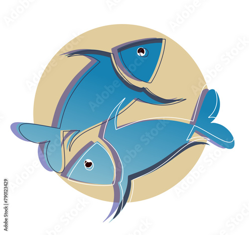 Logo poissons bleues