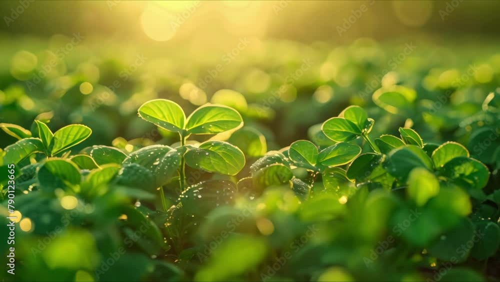 Soybean Sprouts at Sunrise - Nature's Rhythm. Concept Nature Photography, Sunrise, Soybean Sprouts, Rhythmic Patterns Soybean Sprouts at Sunrise - Nature's Rhythm. Concept Nature Photography, Sunrise, Soybean Sprouts, Rhythmic Patterns