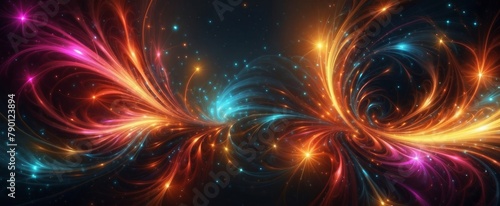Abstract background with glowing neon lines