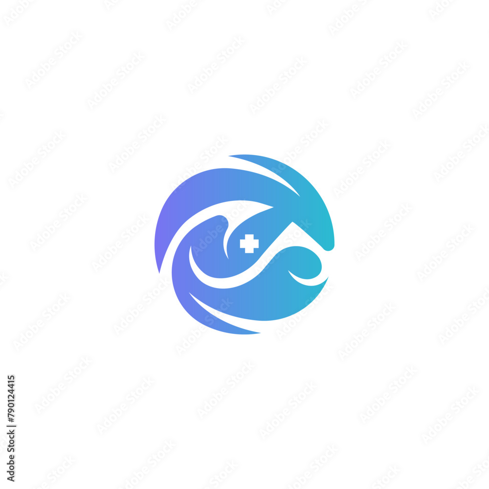 Obraz premium Vector abstract letter N and P medical logo with swirl style logo design creative concept