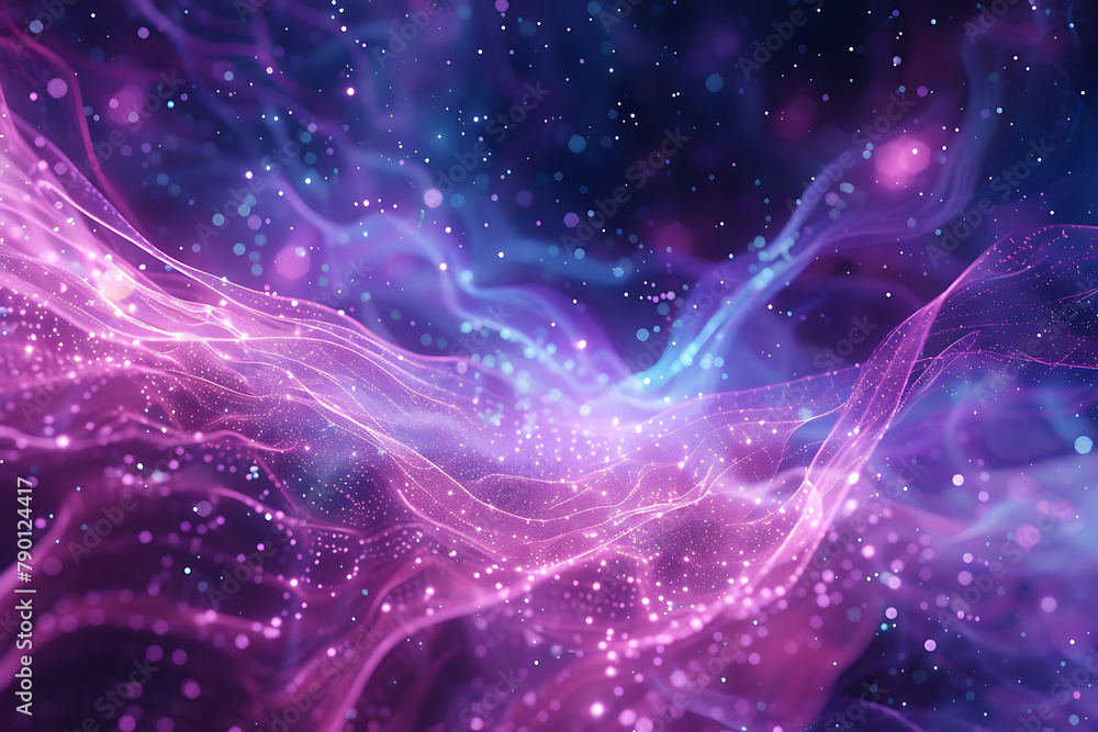 Fototapeta premium Glowing translucent wallpaper in wireframe visualization, ideal for futuristic and abstract design concepts