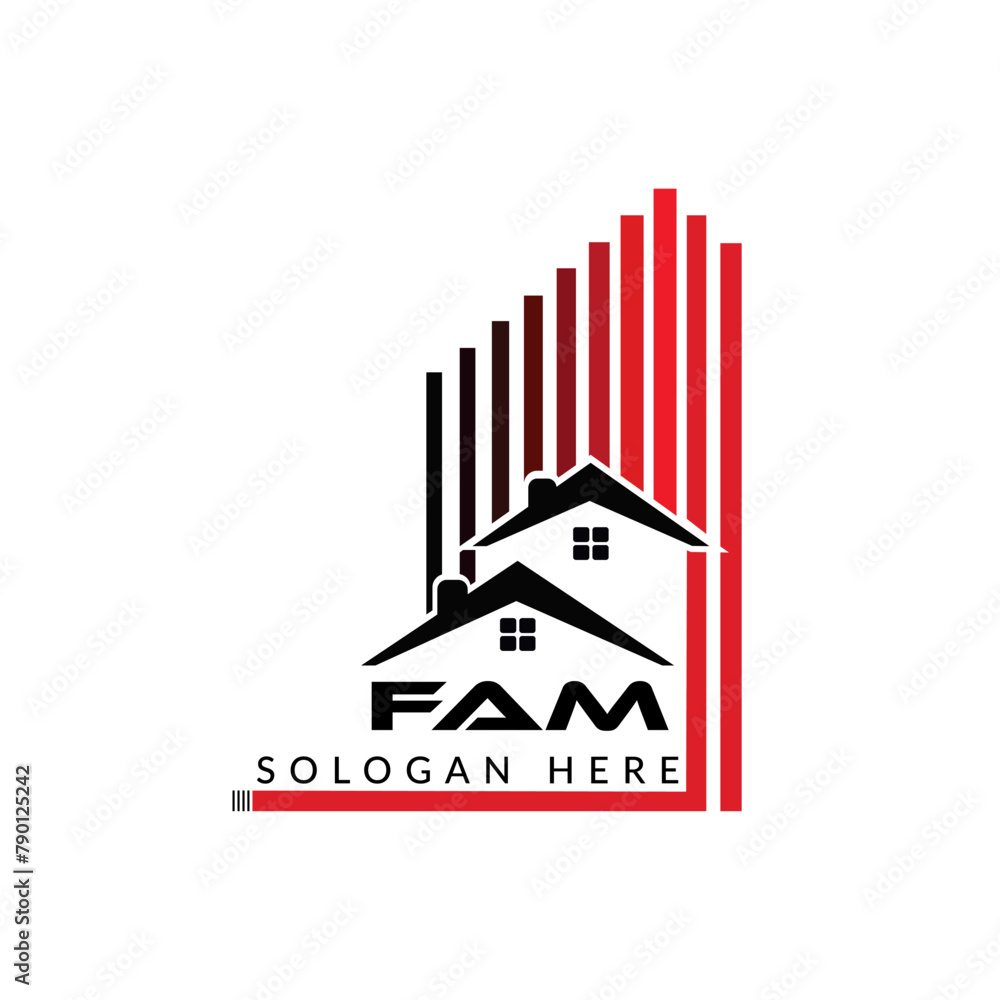 Letter FAM building vector, FAM initial construction. FAM real estate. FAM home letter logo design, FAM real estate Logo ,FAM Style home logo

