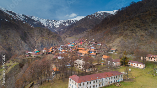 Saribash village, the oldest village of Gakh, one of the beautiful cities of Azerbaijan photo