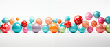 Line of Colorful Spheres with Varied Sizes and Patterns