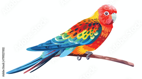 Eastern rosella cute colorful parrot. Exotic tropical bird photo