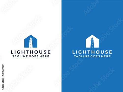 Lighthouse real estate logo icon vector template 
