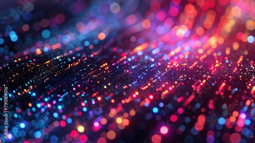 Wallpaper Mural Seamless abstract pattern of interwoven software code, holographic effect, vivid colors, midshot , 3D ,ultra HD,digital photography Torontodigital.ca