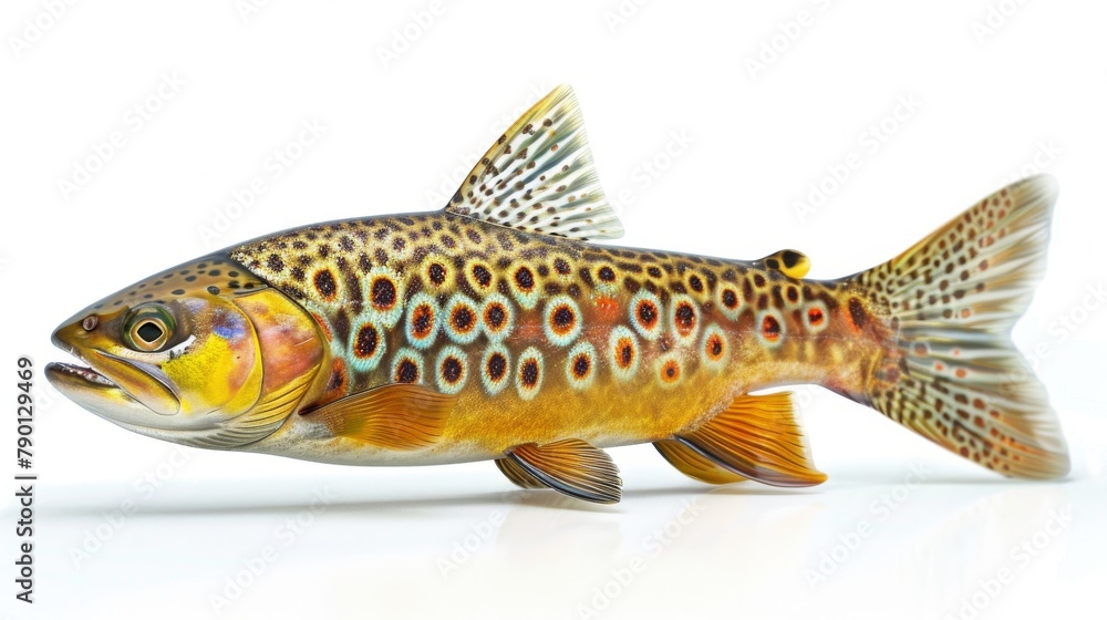 Fototapeta premium A fish with a brown and orange body and black spots