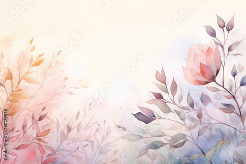Watercolor floral background. Watercolor flowers. Hand painted floral background.