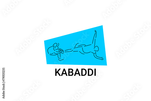 Kabaddi sport vector line icon. sportman practicing kabaddi. vector sign. sport pictogram illustration photo