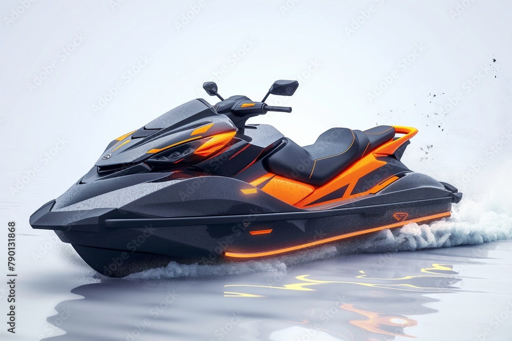 Naklejka premium Jet ski isolated on white background