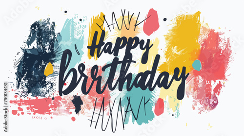 Greeting card template with Happy Birthday wish