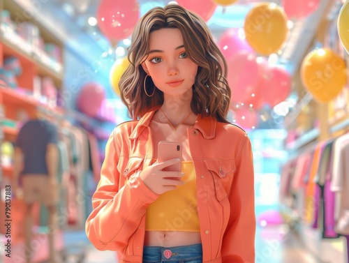 Avatar for interactive shopping in 3D app photo