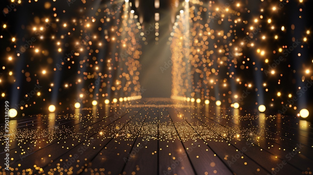 Awards Ceremony Background with 3D Golden Star Elements and Spotlights ...