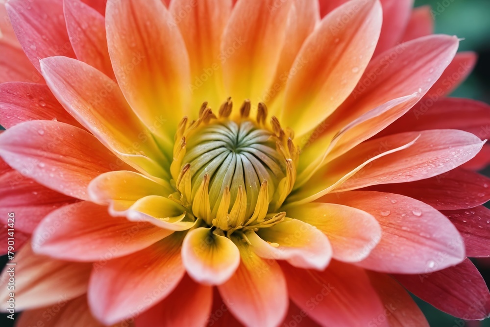 Delicate Dewdrops on a Gradient Dahlia Petal Canvas Delicate Dewdrops on a Gradient Dahlia Petal Canvas
