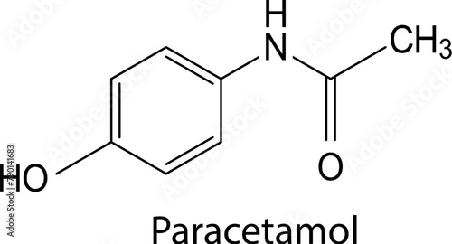Paracetamol molecule structure, chemical formula