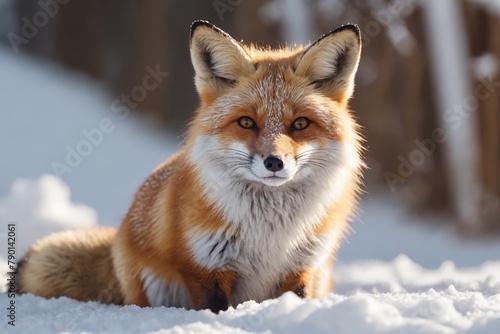 Red Fox in Winter Wonderland  A Vivid Study in Survival