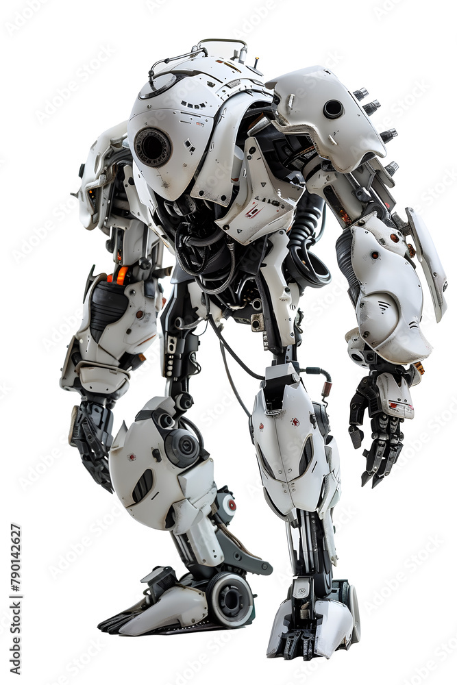 Mecha robot on white background Mecha robot on white background